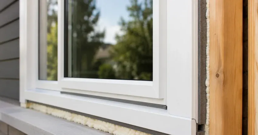 technician installing fiberglass window frame in Tyrone home